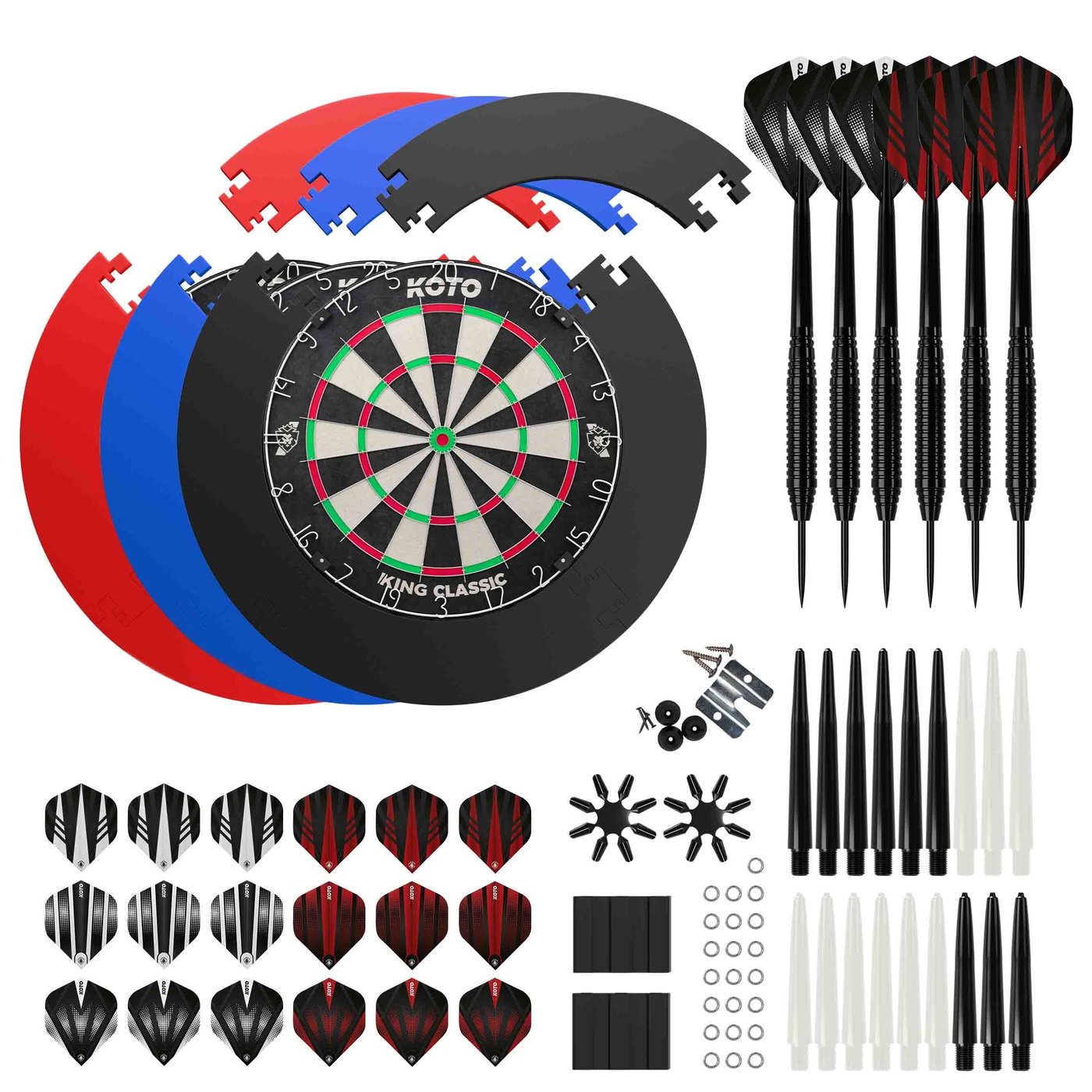 KOTO King Classic Edition + Surround + Kit d'accessoires Steeltip 90 pièces - Dartset