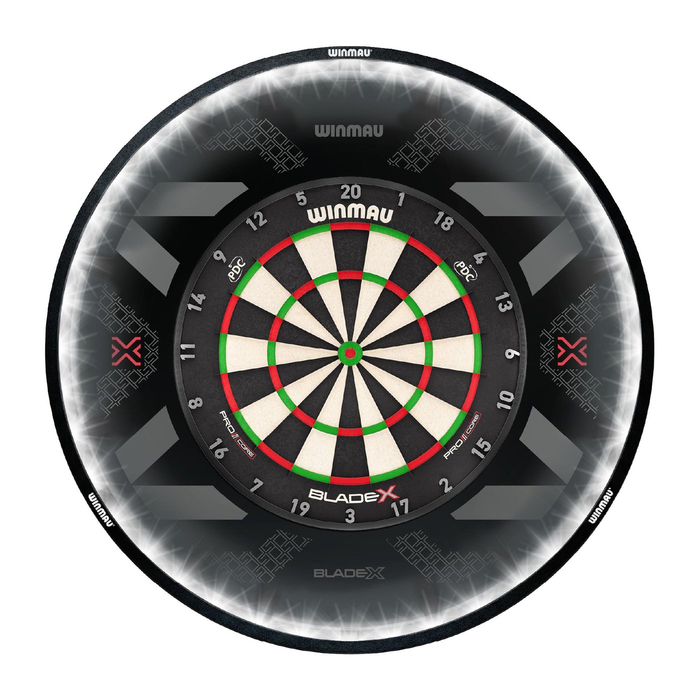 Winmau Blade X + Winmau Plasma + Winmau Blade X Black Red Surround - Dartset