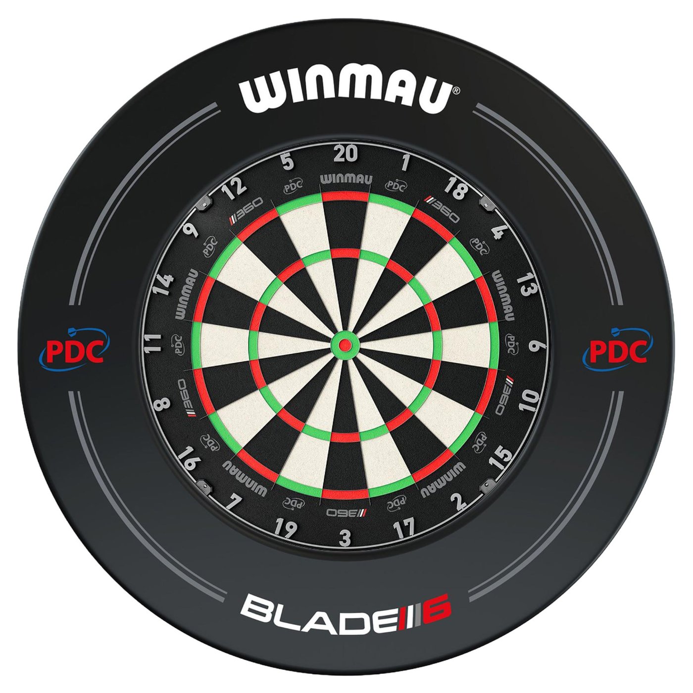 Winmau Blade 360 Triple Core Technology + Winmau PDC Black Surround - Dartset